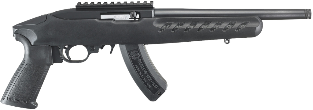 RUGER CHARGER 22LR 15-SHOT BLACK POLYMER THREADED