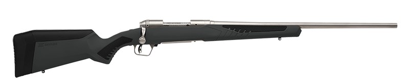 SAVAGE ARMS 57053 110 STORM FULL SIZE 30-06 SPRINGFIELD 4+1 22" MATTE STAINLESS BUTTON-RIFLED BARREL, MATTE DRILLED & TAPPED STAINLESS STEEL RECEIVER, ACCUSTOCK MATTE GRAY SYNTHETIC STOCK, RIGHT HAND