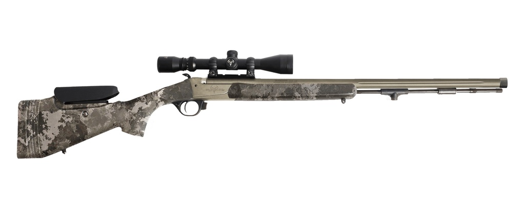 TRADITIONS R53-746604534 PURSUIT XT PRO W/OPTICS 50 CAL 26" TUNGSTEN CERAKOTE FLUTED/THREADED W/VAPR TWIST BARREL, VEIL ALPINE SYNTHETIC STOCK W/ADJ CHEEK PIECE & LOP 3.5-10X44MM DUPLEX