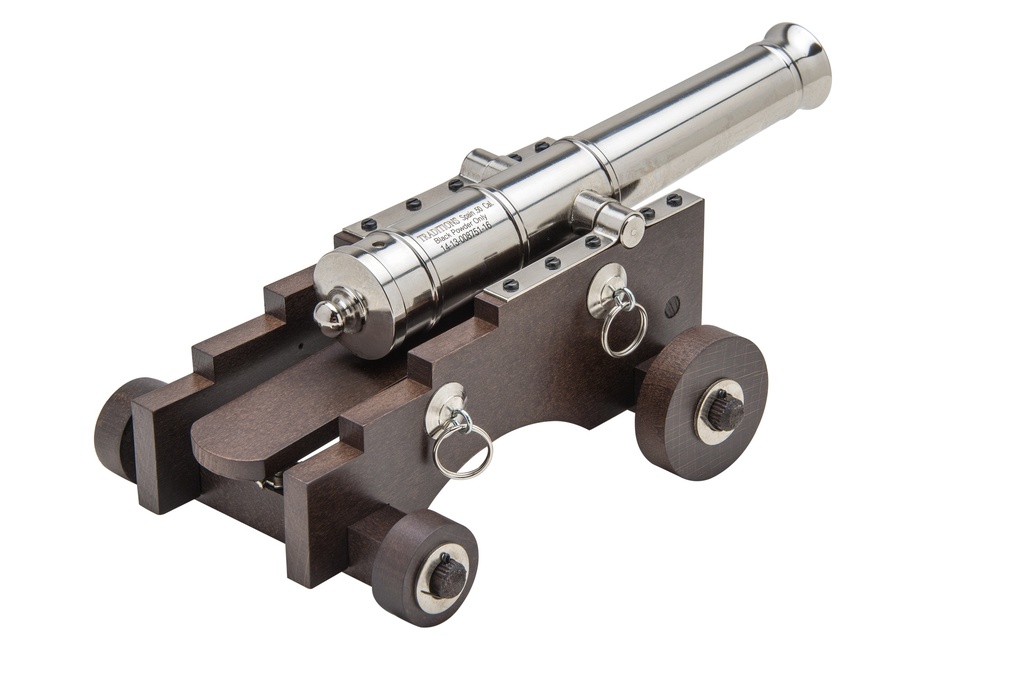 TRADITIONS CN8041 OLD IRONSIDES MINI CANNON 50 CAL 9" NICKEL BARREL HARDWOOD STOCK BREECH ACTION
