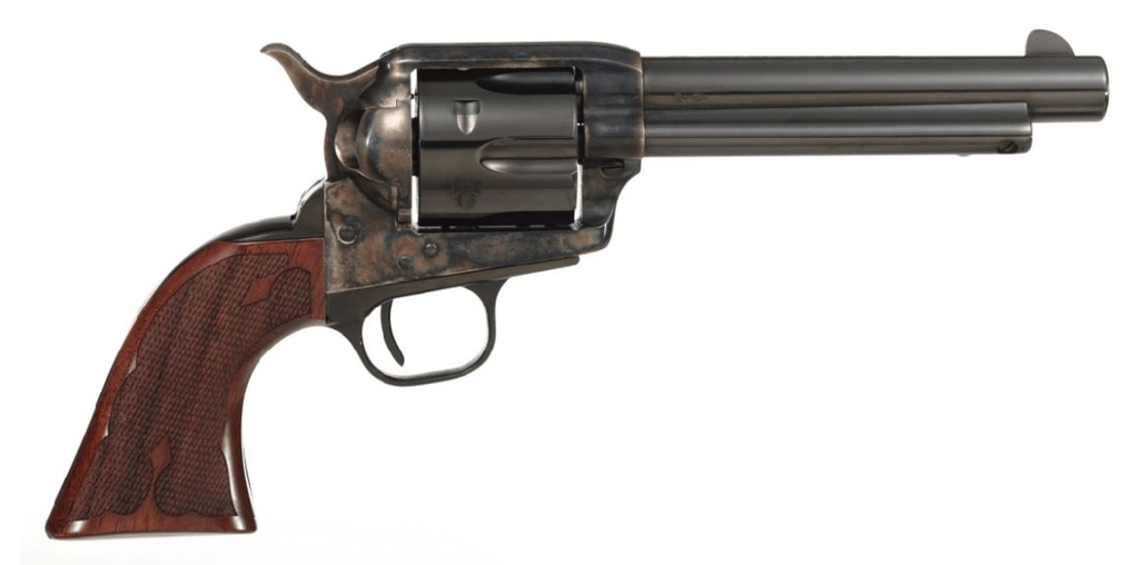 TAYLORS & COMPANY 555129 GAMBLER  357 MAG CALIBER WITH 5.50" BLUED FINISH BARREL, 6RD CAPACITY BLUED FINISH CYLINDER, COLOR CASE HARDENED FINISH STEEL FRAME & CHECKERED WALNUT GRIP