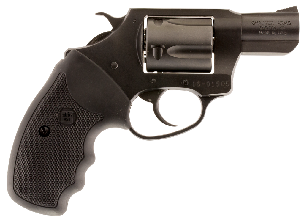 CHARTER ARMS 63820 UNDERCOVER  SMALL 38 SPECIAL, 5 SHOT 2" BLACK NITRIDE STAINLESS STEEL BARREL, CYLINDER & FRAME, BLACK FINGER GROOVED RUBBER GRIP, EXPOSED HAMMER