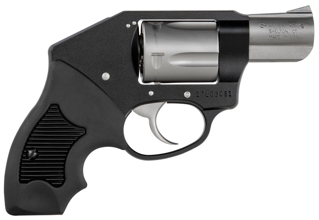 CHARTER ARMS 53911 OFF DUTY  COMPACT 38 SPECIAL, 5 SHOT 2" MATTE STAINLESS STEEL BARREL & CYLINDER, BLACK ALUMINUM FRAME W/BLACK FINGER GROOVED RUBBER GRIP