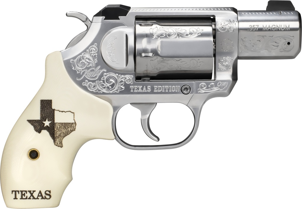KIMBER MFG, INC 3400028 K6S TEXAS EDITION DA/SA 357 MAG 6 SHOT 2" BRUSHED STAINLESS STEEL BARREL & CYLINDER, BRUSHED STAINLESS STEEL FRAME, BONDED IVORY GRIP, EXPOSED HAMMER