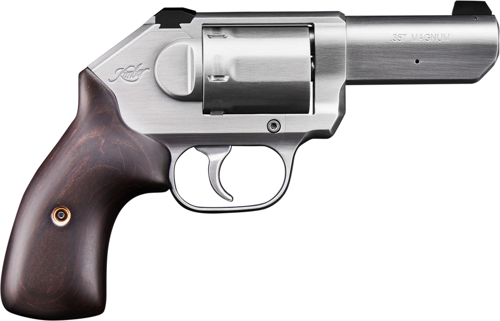 KIMBER MFG, INC 3400011 K6S STAINLESS 3 357 MAG 6 SHOT 3" BRUSHED STAINLESS STEEL BARREL &S CYLINDER, BRUSHED STAINLESS STEEL FRAME, LARGE SMOOTH WALNUT GRIP, CONCEALED HAMMER