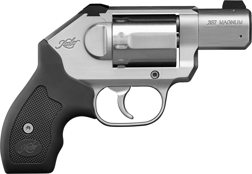 KIMBER MFG, INC 3400010CA K6S *CA COMPLIANT DAO 357 MAG 6 SHOT 2" BRUSHED STAINLESS STEEL BARREL & CYLINDER, BRUSHED STAINLESS STEEL FRAME, BLACK HOGUE RUBBER GRIP, CONCEALED HAMMER
