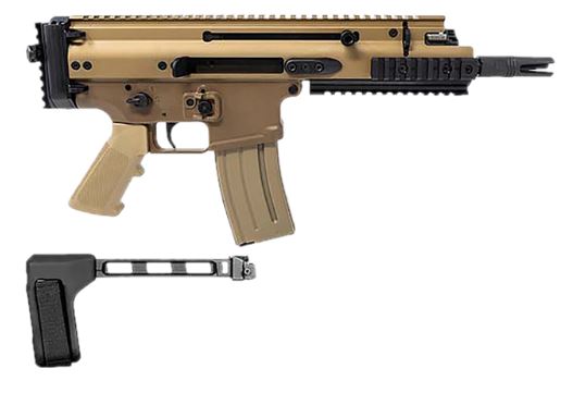 FN 38101887 SCAR 15P 300 BLACKOUT 30+1 7.50" BLACK FLAT DARK EARTH PICATINNY RAIL ALUMINUM RECEIVER SB TACTICAL BRACE