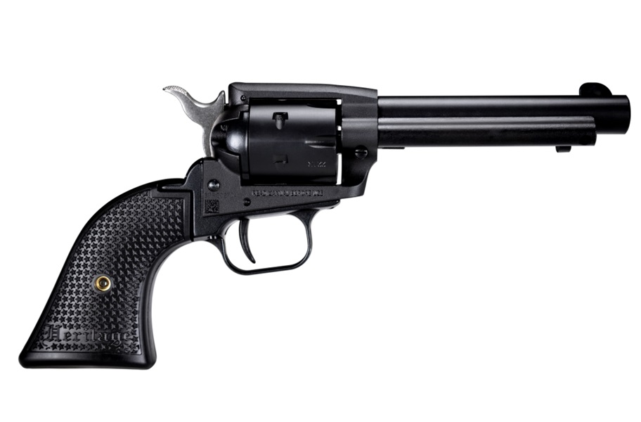 HERITAGE MFG SRR22BS4PG ROUGH RIDER  22 LR 6 SHOT, 4.75" BLACK SATIN STEEL BARREL, FRAME & CYLINDER, BLACK POLYMER GRIP, MANUAL THUMB SAFETY, EXPOSED HAMMER