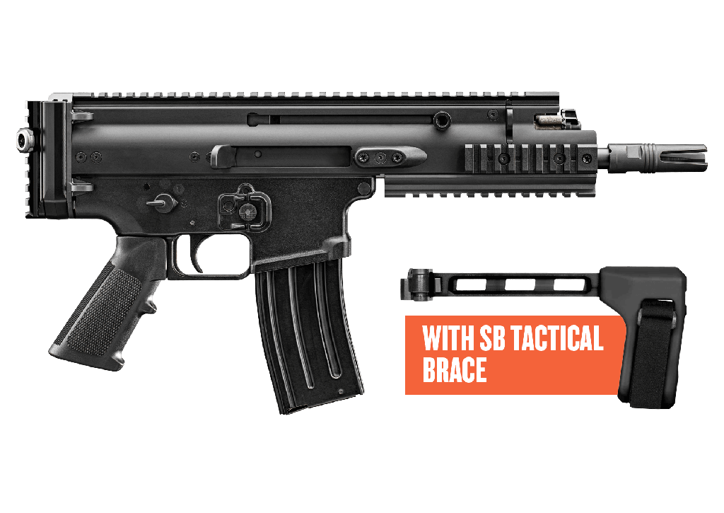 FN 38101882 SCAR 15P 5.56X45MM 30+1 7.50" BLACK STEEL BARREL, BLACK ANODIZED PICATINNY RAIL ALUMINUM RECEIVER, SB TACTICAL BRACE, AMBIDEXTROUS