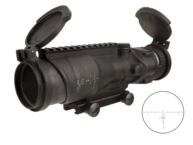TRIJICON 100016 ACOG W/TA75 MOUNT MATTE BLACK 6X48MM ILLUMINATED GREEN HORSESHOE DOT RETICLE