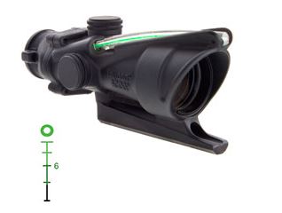 TRIJICON 100212 ACOG  4X 32MM OBJ 36.80 FT @ 100 YDS FOV MATTE BLACK FINISH DUAL ILLUMINATED GREEN DONUT 22/556 BDC