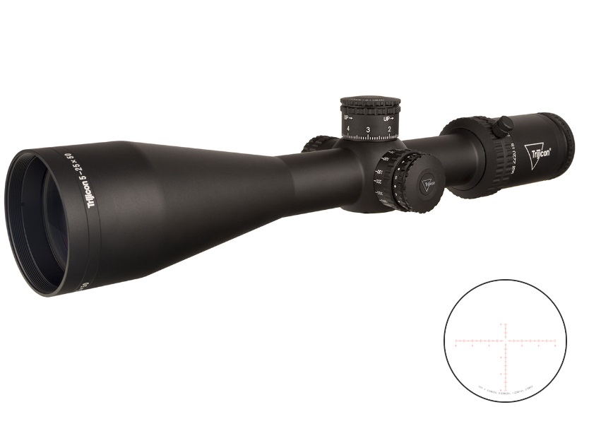 TRIJICON 3000011 TENMILE  MATTE BLACK 5-25X50MM 30MM TUBE LED ILLUMINATED RED MRAD CENTER DOT RETICLE