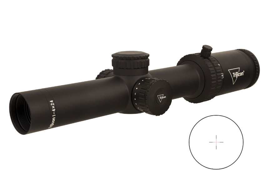 TRIJICON 2900011 CREDO  MATTE BLACK 1-4X24MM 30MM TUBE LED ILLUMINATED RED MRAD RANGING RETICLE