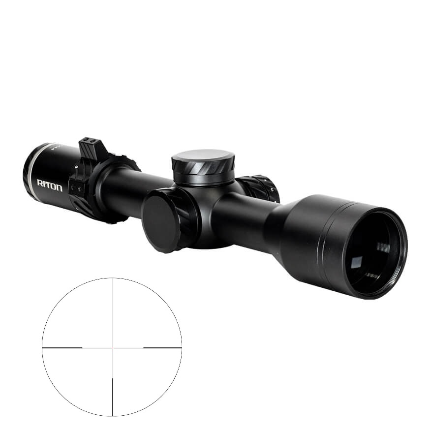 RITON OPTICS 5P212ASI24 5 PRIMAL BLACK 2-12X 44MM 30MM TUBE ILLUMINATED RDH RETICLE