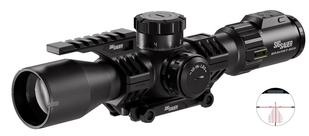 SIG SAUER ELECTRO-OPTICS SOBBDX63104 BRAVO6T BDX BLACK 3-18X44MM, 35MM TUBE, ILLUMINATED MRAD DEV-L 2.0 RETICLE