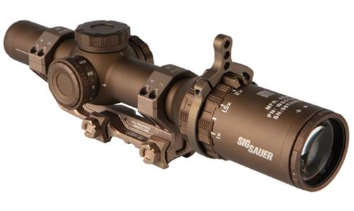 SIG SAUER ELECTRO-OPTICS SOT61DVO TANGO6T DVO FLAT DARK EARTH 1-6X 24MM 30MM TUBE ILLUMINATED DWLR-556 RETICLE