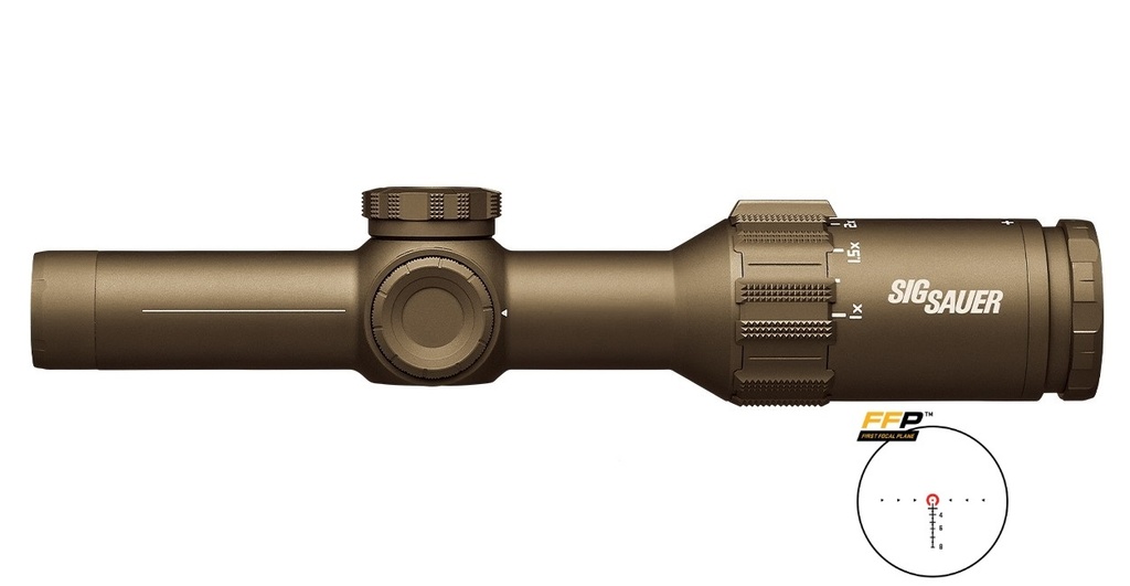 SIG SAUER ELECTRO-OPTICS SOT61231 TANGO6T  FLAT DARK EARTH 1-6X24MM 30MM TUBE ILLUMINATED HORSESHOE DOT 5.56/7.62 RETICLE