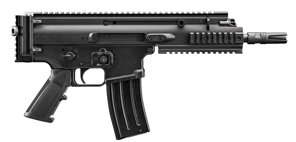 FN 38101240 SCAR 15P 5.56X45MM 30+1 7.50" BLACK CHROME LINED STEEL BARREL, BLACK ANODIZED ALUMINUM PICATINNY RAIL RECEIVER, BLACK POLYMER GRIP, AMBIDEXTROUS