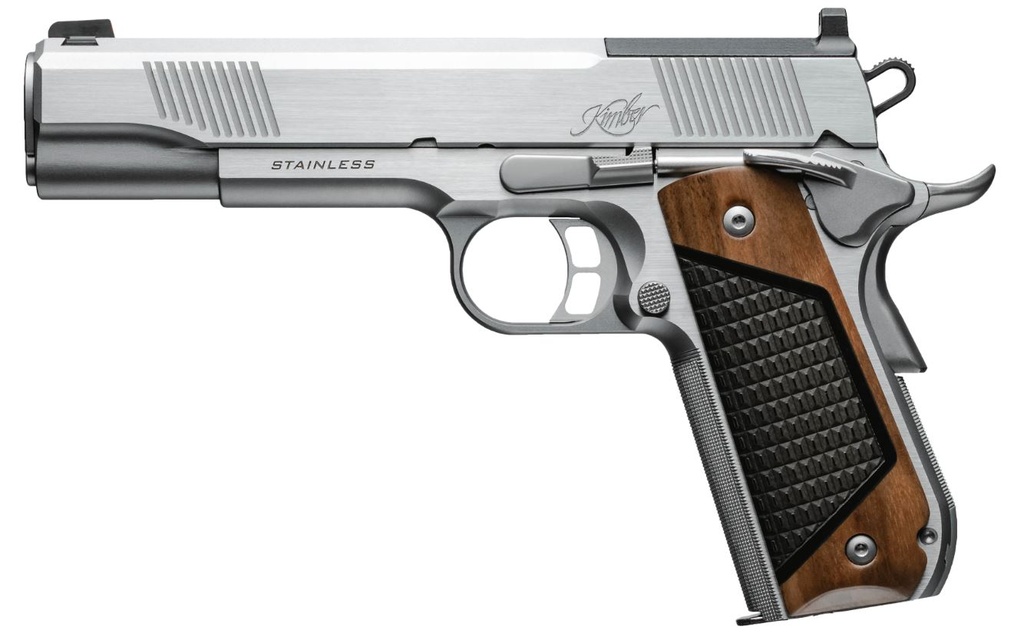 KIMBER MFG, INC 3200402 STAINLESS II  45 ACP 7+1 5" OPTIC READY/SERRATED SLIDE