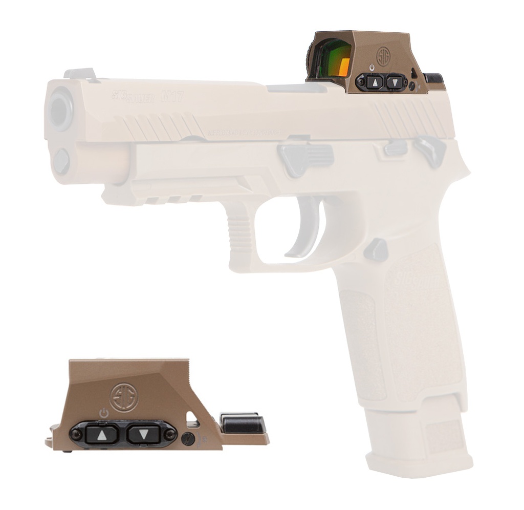SIG SAUER ELECTRO-OPTICS SORM1700 ROMEO-M17  COYOTE TAN 1 X 24 MM 2 MOA RED DOT/32 MOA CIRCLE MULTI RETICLE
