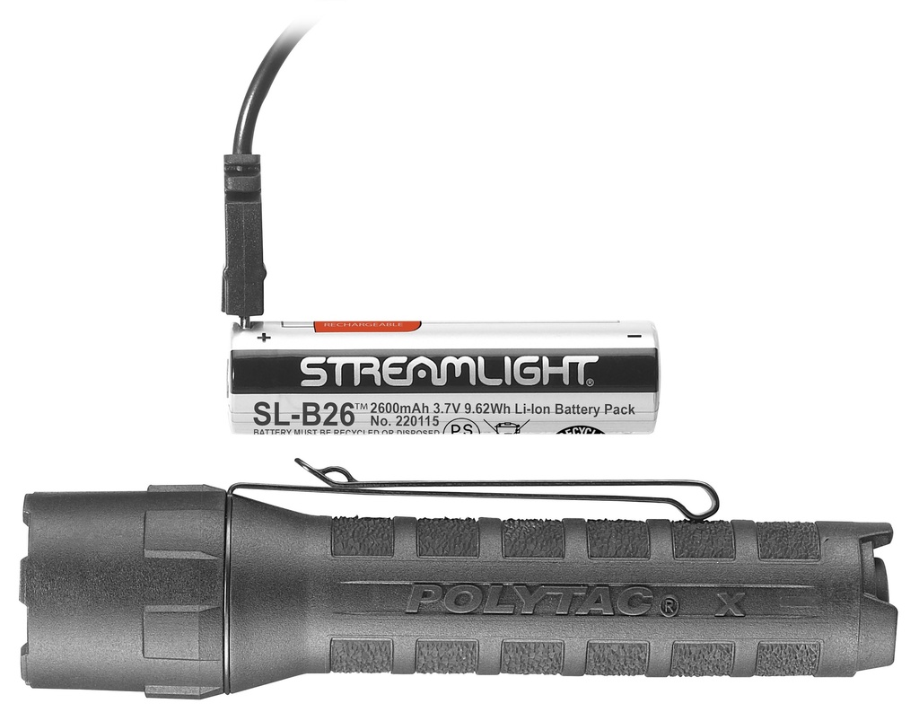 STREAMLIGHT 88610 POLYTAC X USB  BLACK 35/260/600 LUMENS WHITE LED