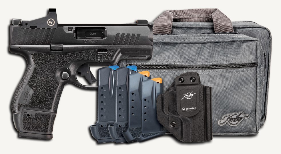 KIMBER MFG.,INC 3800035 R7 MAKO OR BUNDLE 9MM 15+1 3.37" FNC STAINLESS STEEL SLIDE MOLDED STIPPLING BLACK CRIMSON TRACE CT-1500