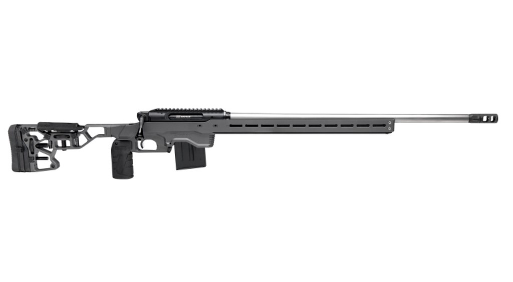 SAVAGE ARMS 57893 IMPULSE ELITE PRECISION 338 LAPUA MAG 5+1 30" STAINLESS BARREL, MATTE BLACK NITRIDE REC, GRAY CERAKOTE ADJUSTABLE MDT ACC ALUMINUM CHASSIS STOCK