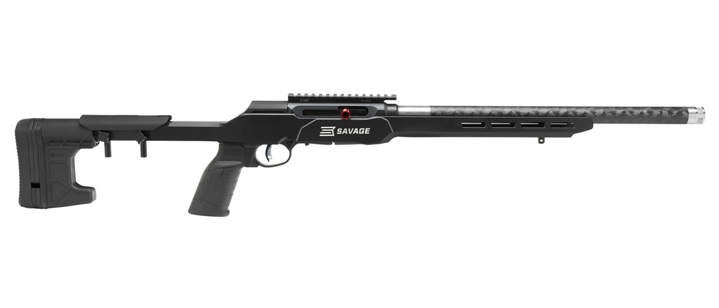 SAVAGE ARMS 47256 A22 PRECISION LITE 22 LR 18" CARBON FIBER WRAPPED BARREL 10+1 BLACK REC BLACK ADJUSTABLE MDT ALUMINUM CHASSIS STOCK BLACK POLYMER GRIP RIGHT HAND