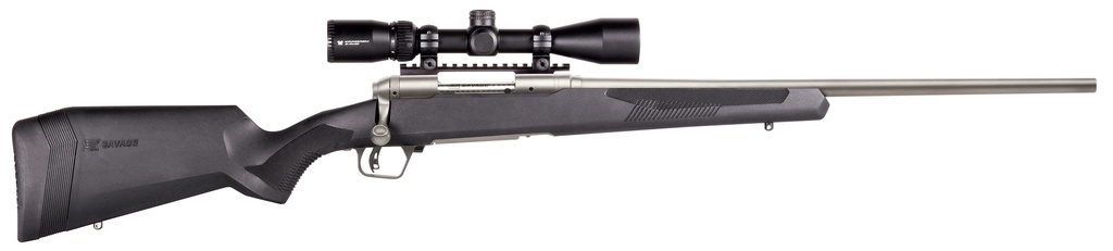 SAVAGE ARMS 57596 110 APEX STORM XP 6.5 PRC 2+1 24", MATTE STAINLESS METAL, SYNTHETIC STOCK, VORTEX CROSSFIRE II 3-9X40MM SCOPE