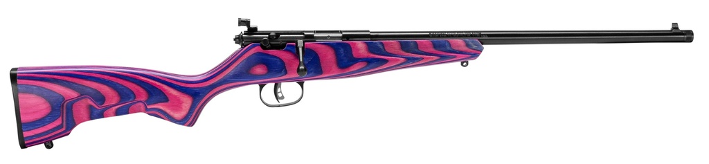 SAVAGE ARMS 13797 RASCAL  YOUTH 22 LR 1RD 16.12" MATTE BLUED BARREL, MATTE BLUED CARBON STEEL RECEIVER, BOYD'S MINIMALIST PINK & PURPLE HYBRID LAMINATE STOCK, RIGHT HAND