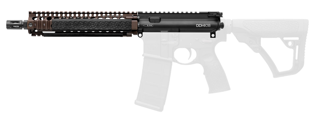 DANIEL DEFENSE 2300408013011 MK18 UPPER GROUP 5.56X45MM NATO 10.30" BLACK PHOSPHATE BARREL, 7075-T6 ALUMINUM BLACK ANODIZED RECEIVER, FLAT DARK EARTH DD RISII MK18 HANDGUARD FOR AR-15