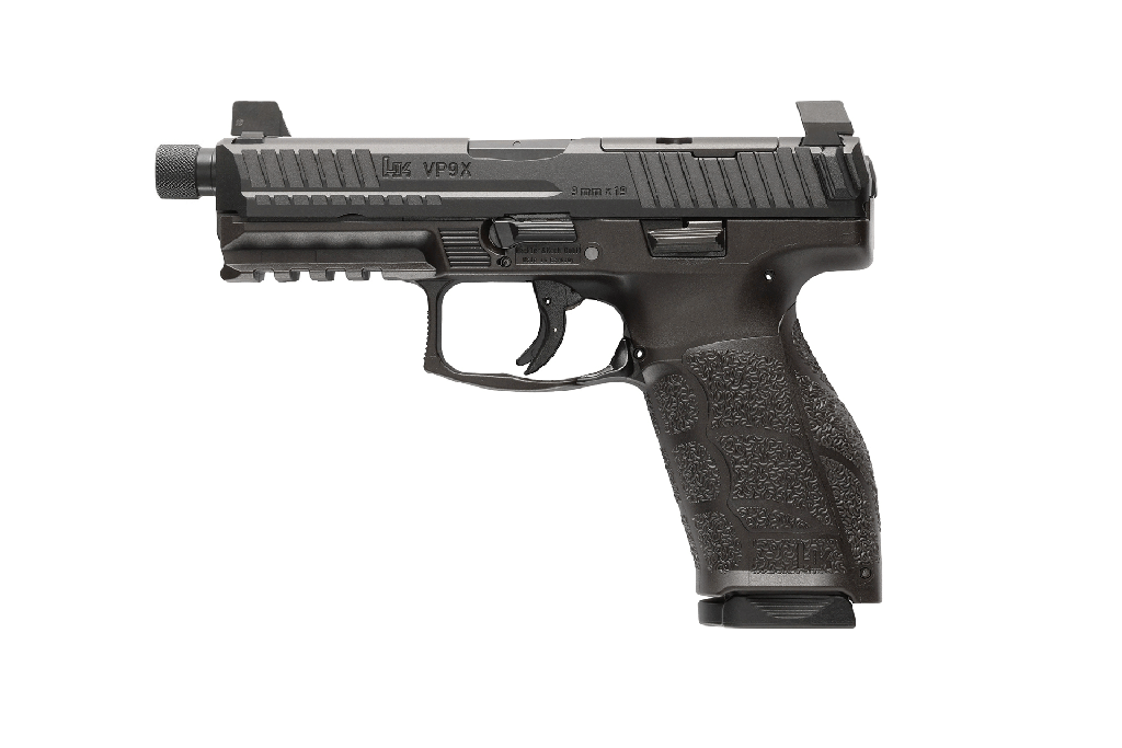 HK 81001223 VP9A1 X TACTICAL FULL SIZE 9MM LUGER 20+1 4.70" BLACK THREADED BARREL, BLACK STEEL SERRATED W/OPTIC SLIDE, BLACK POLYMER FRAME W/PICATINNY RAIL, TEXTURED GRIP
