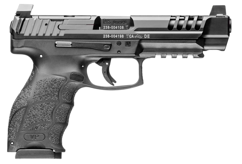 HK 81001159 VP9L SCS 9MM LUGER 15+1 5" BLACK POLYGONAL RIFLED BARREL, LONG/LIGHTENING CUTS/OPTIC CUT SCS STEEL SLIDE, POLYMER FRAME W/PICATINNY RAIL, BLACK INTERCHANGEABLE BACKSTRAP GRIP