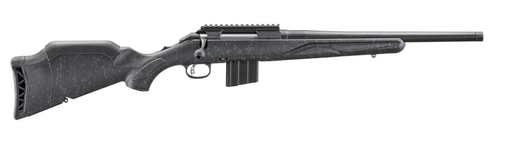 RUGER 56902 AMERICAN II PATROL 338 ARC 5+1 16.10" GRAPHITE BLACK CERAKOTE THREADED BULL BARREL & ALLOY STEEL RECEIVER W/PICATINNY RAIL, BLACK SPLATTER ADJ LOP SYNTHETIC STOCK