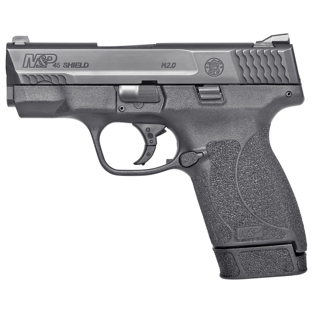 SMITH & WESSON 14659 M&P M2.0  SHIELD COMPACT SLIM FRAME .45 ACP 7+1 3.30" BLACK ARMORNITE BARREL, BLACK ARMORNITE STAINLESS STEEL SERRATED SLIDE, BLACK POLYMER FRAME & TEXTURED GRIP, NO MANUAL SAFETY