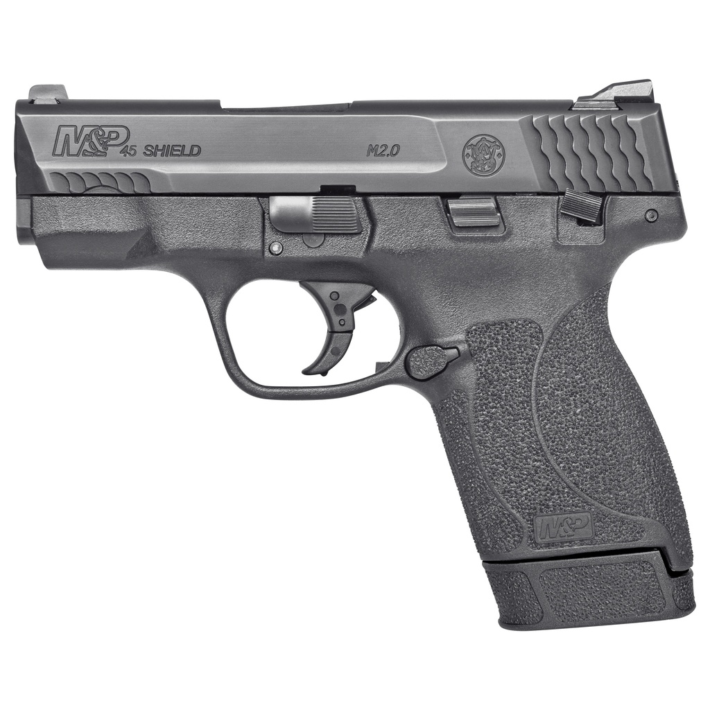 SMITH & WESSON 14658 M&P M2.0  SHIELD COMPACT SLIM FRAME .45 ACP 7+1 3.30" BLACK ARMORNITE BARREL, BLACK ARMORNITE STAINLESS STEEL SERRATED SLIDE, BLACK POLYMER FRAME & TEXTURED GRIP, MANUAL SAFETY
