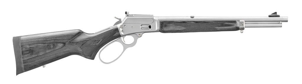 MARLIN 70453 1894 TRAPPER 10MM AUTO 10+1 16.10" MATTE STAINLESS THREADED BARREL, MATTE STAINLESS STEEL RECEIVER, BLACK FIXED LAMINATE STOCK