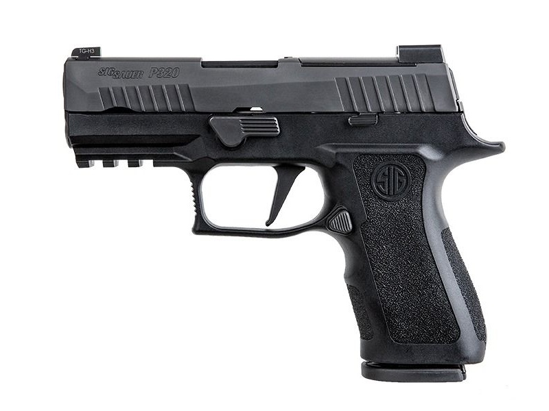 SIG SAUER 320XC9BXR3PR210 P320 XCOMPACT 9MM LUGER 10+1 3.60" CARBON STEEL BARREL, BLACK NITRON OPTIC READY/SERRATED SS SLIDE, BLACK STAINLESS STEEL FRAME W/PICATINNY RAIL, BLACK XCOMPACT POLYMER GRIPS
