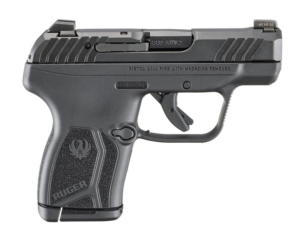 RUGER 13765 LCP MAX  COMPACT FRAME 380 ACP 10+1 2.80" BLACK OXIDE ALLOY STEEL BARREL, BLACK NITRIDE ALLOY STEEL SERRATED SLIDE, BLACK POLYMER FRAME, TEXTURED GRIP, NO MANUAL SAFETY