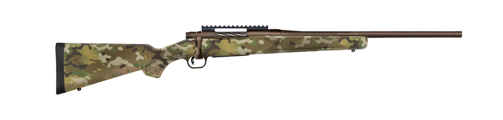 MOSSBERG 28282 PATRIOT  COMPACT 6.5 PRC 4+1 20" PATRIOT BROWN CERAKOTE THREADED BULL BARREL, PATRIOT BROWN CERAKOTE STEEL RECEIVER W/PICATINNY RAIL, MULTICAM FIXED SYNTHETIC STOCK