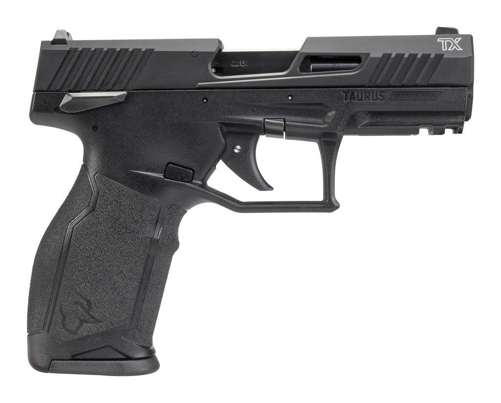 TAURUS 1-2TX22341-5X10 TX22  FULL SIZE FRAME 22 LR 10+1 4.10" BLACK NON-THREADED BARREL, BLACK SERRATED SLIDE, BLACK POLYMER FRAME W/PICATINNY RAIL, ERGONOMIC GRIP, 5 MAGS