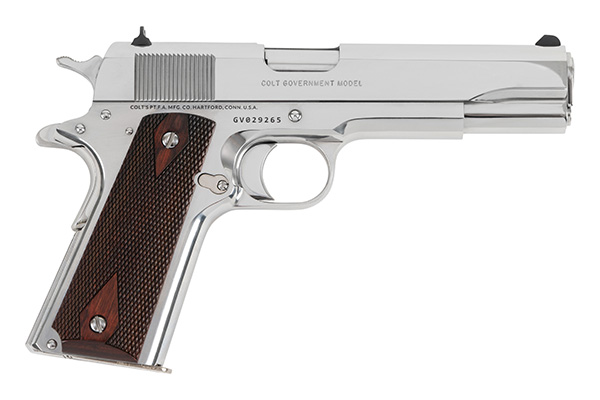 COLT MFG O1911CBS38 1911 GOVERNMENT 38 SUPER 9+1 5" STAINLESS STEEL BARREL, BRIGHT STAINLESS SERRATED SLIDE, BRIGHT STAINLESS STEEL FRAME W/BEAVERTAIL