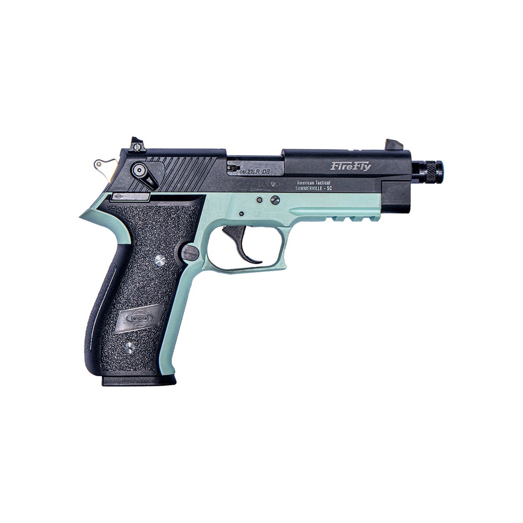GSG GERG2213TFFMA FIREFLY  22 LR 13+1 4.90" BLACK THREADED BARREL, ALUMINUM SERRATED SLIDE, MINT ALUMINUM FRAME W/PICATINNY RAIL, TEXTURED GRIP