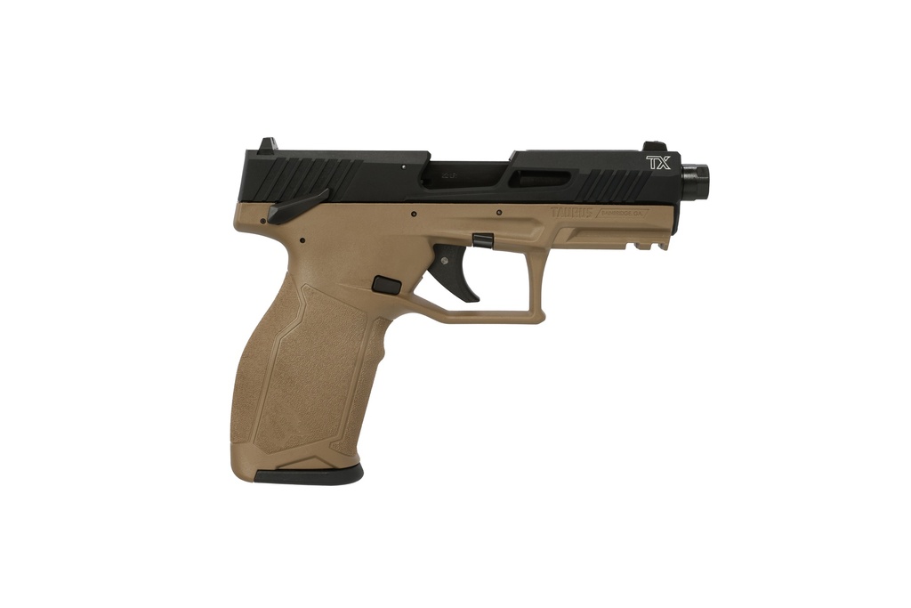 TAURUS 1-2TX22141F-10 2TX  FULL SIZE FRAME 22 LR 10+1 4.60" MATTE BLACK THREADED BARREL, BLACK ANODIZED SERRATED SLIDE, FLAT DARK EARTH POLYMER FRAME W/PICATINNY RAIL, TEXTURED GRIP