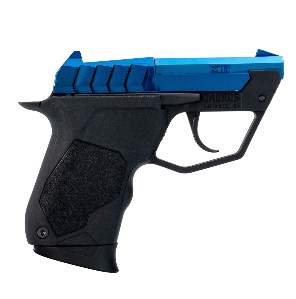 TAURUS 1-22TUC13BL 22TUC  MICRO-COMPACT FRAME 22 LR 9+1 2.50" POLISHED BLUE PVD STEEL TIP-UP BARREL, BLUE PVD SERRATED STAINLESS STEEL SLIDE, BLACK POLYMER FRAME, BLACK POLYMER GRIP