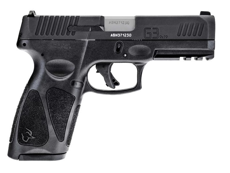 TAURUS 1-G3BSR9041 G3  FULL SIZE FRAME 9MM LUGER 17+1 4" MATTE STAINLESS STEEL BARREL, MATTE BLACK SERRATED ALLOY STEEL SLIDE, BLACK POLYMER FRAME W/PICATINNY RAIL, TEXTURED GRIP
