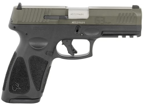 TAURUS 1-G3B94B G3  FULL SIZE FRAME 9MM LUGER 17+1 4" MATTE STAINLESS STEEL BARREL, OD GREEN SERRATED ALLOY STEEL SLIDE, BLACK POLYMER FRAME W/PICATINNY RAIL, TEXTURED GRIP