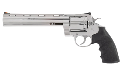COLT MFG ANACONDASP8RTS45C ANACONDA  45 COLT (LONG COLT) 6RD SHOT 8" STAINLESS VENT RIB BARREL, CYLINDER & FRAME, BLACK GRIP