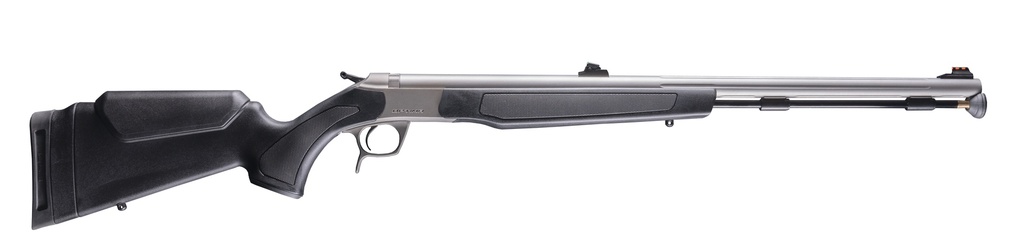 CVA PR2050S OPTIMA  50 CAL 26" STAINLESS FLUTED BARREL, DRILLED & TAPPED STAINLESS STEEL RECEIVER, FIXED BLACK SYNTHETIC STOCK, FIBER OPTIC SIGHTS