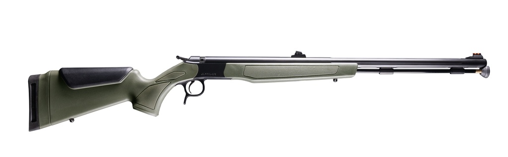 CVA PR2048N OPTIMA  50 CAL 26" BLACK NITRIDE FLUTED BARREL, BLACK NITRIDE DRILLED & TAPPED STEEL RECEIVER, FIXED OD GREEN SYNTHETIC STOCK, FIBER OPTIC SIGHTS